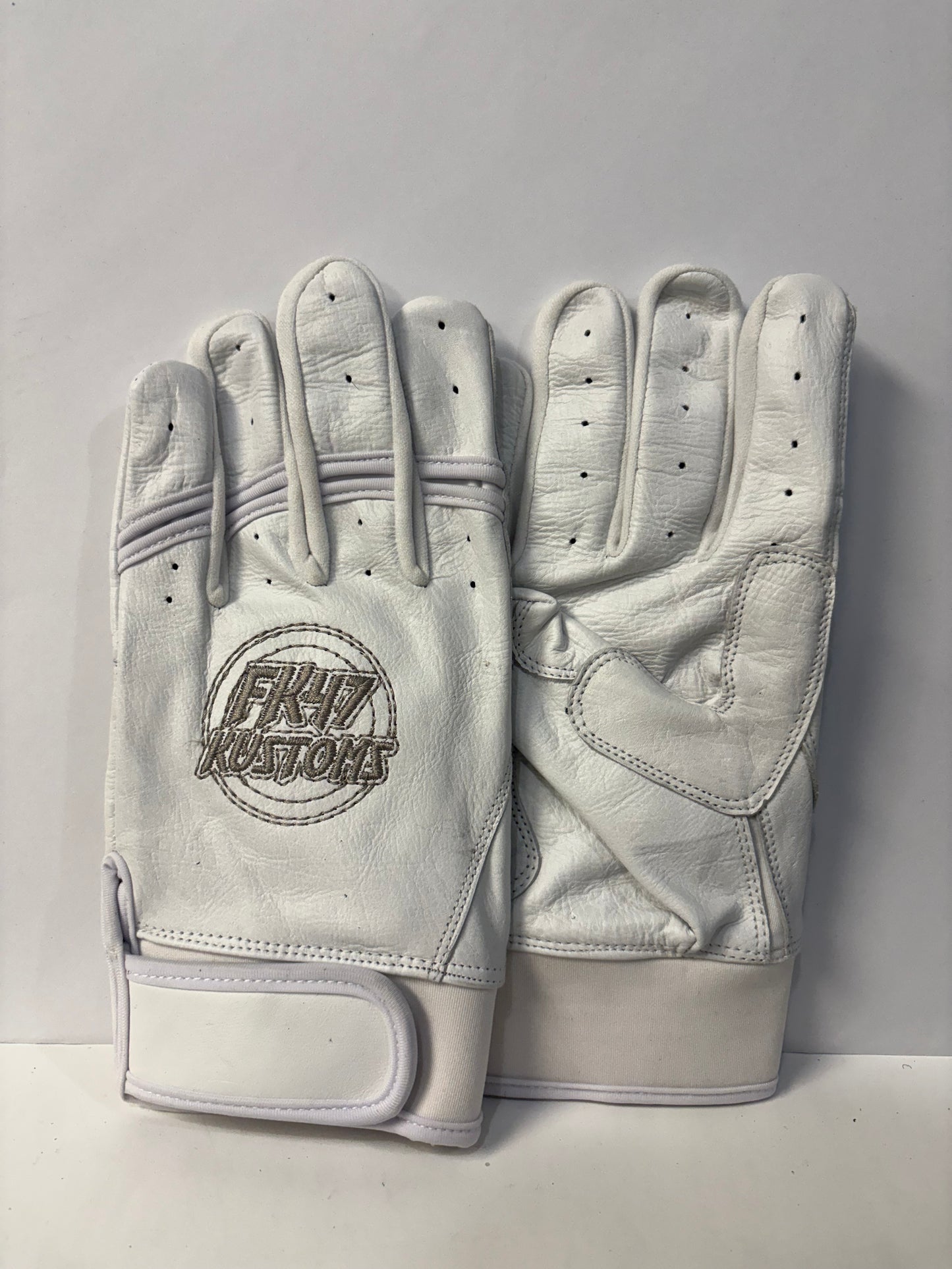 FK47 Batting Gloves - White (Blemished)