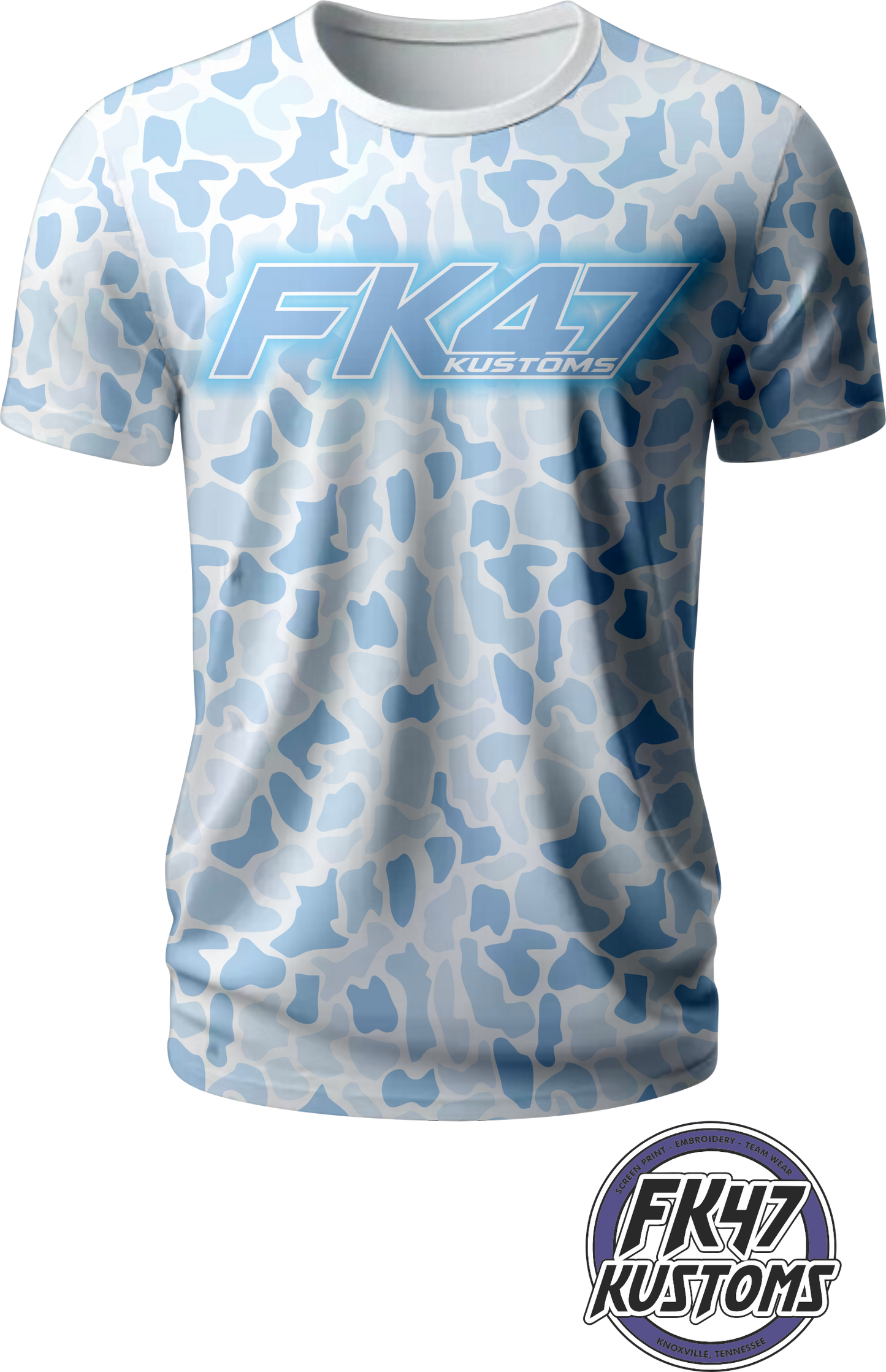 FK47 Kustoms Short Sleeve AdiMesh Jersey - Blue Camo