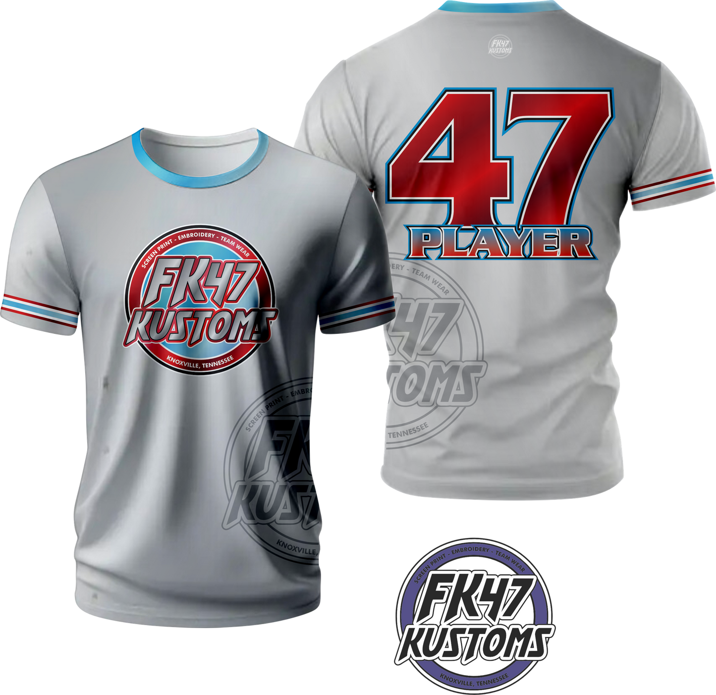 FK47 Short Sleeve CUSTOM Jersey - Silver