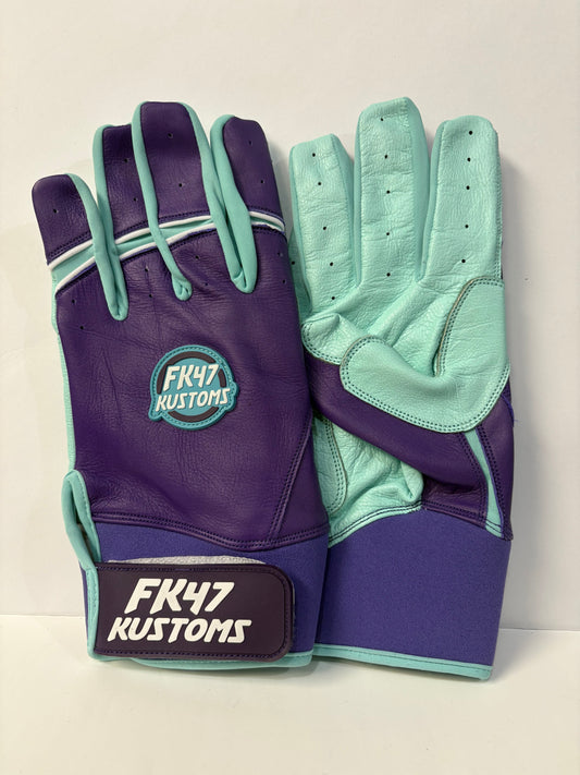 FK47 Batting Gloves - Purple/Teal (Blemished)