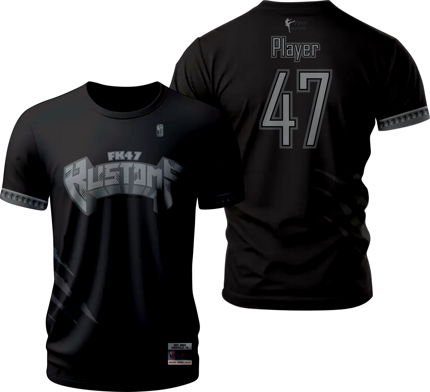 FK47 Short Sleeve CUSTOM Jersey - Blackout Grizz