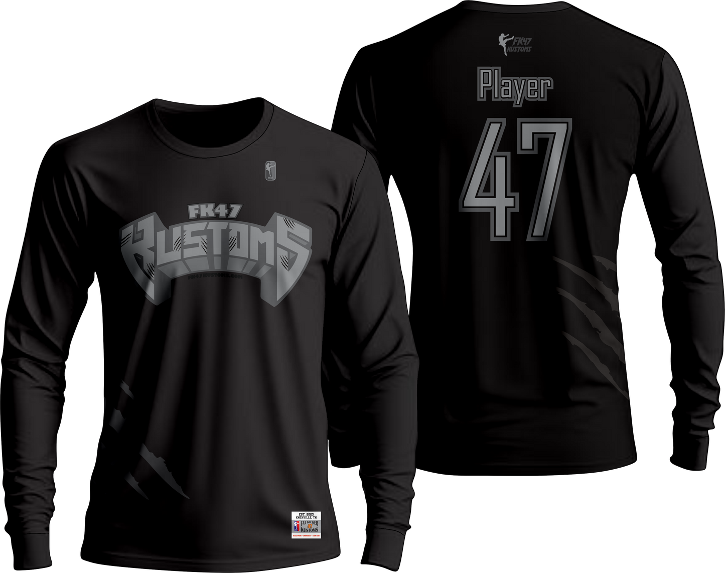 FK47 Long Sleeve CUSTOM Jersey - Blackout Grizz