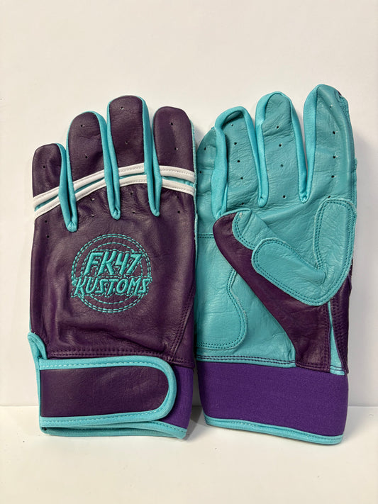FK47 Batting Gloves - Purple/Teal